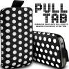 Stylish Pull Up Leather Smart Case Cover Large - Black white dots OEM